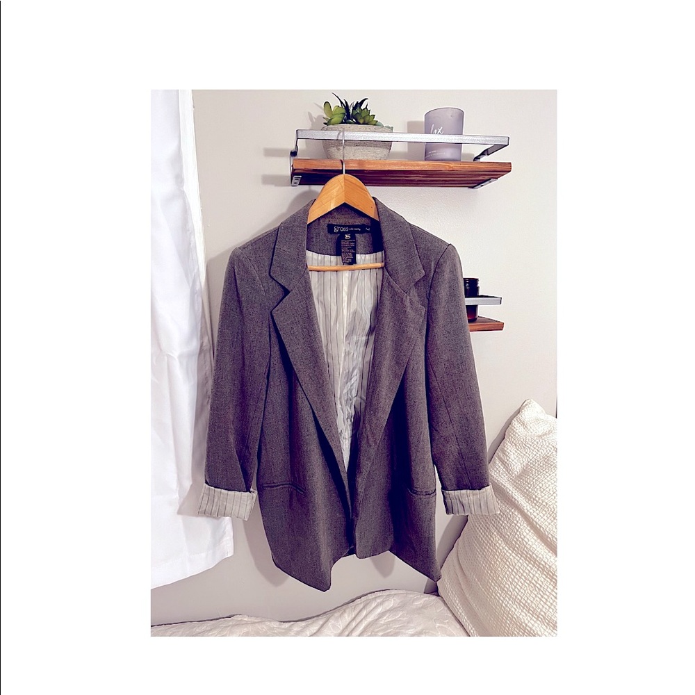 Grass Collection Gray Blazer